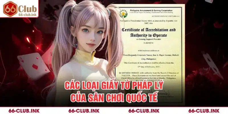 Các loại giấy tờ pháp lý của sân chơi quốc tế